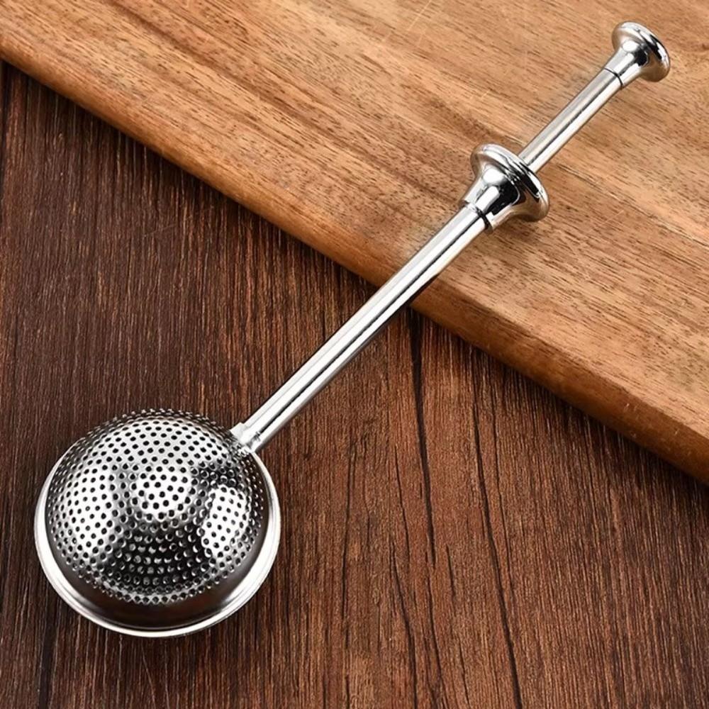 Portable Stainless Steel Tea Strainer Reusable Mesh Filter Tea Filter Long Handle Durable Loose Leaf Tea Steeper Home Office