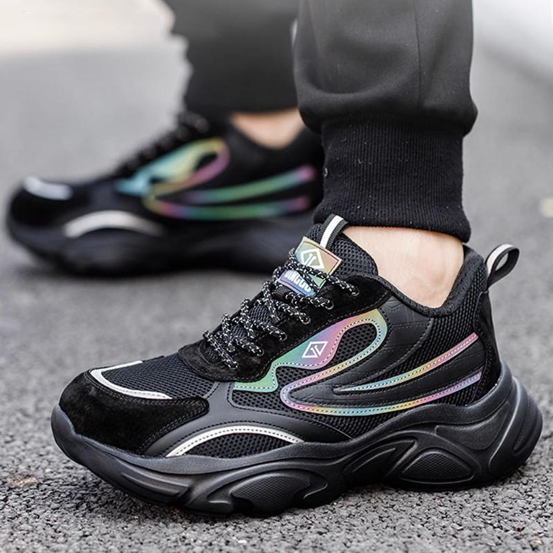 

men fashion summer safety shoes steel toe caps work boots designer worker sneakers tooling security footwear protection 270 чёрный