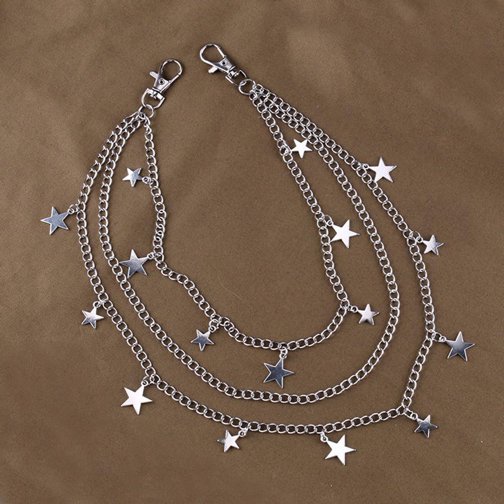 Hip Hop Punk Style Metal Multi-layer Chain Star Pendant Trouser Chain Ins Versatile Waist Chain