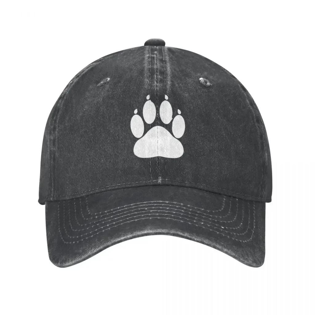 Paw Print Denim Baseball Cap Furry Fandom Men Print Hip Hop Hats Spring Fashion Kpop Dropshipping Snapback Cap