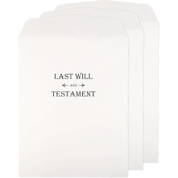 Qilery 3 Pieces Oversized Last Will And Testament Envelopes 10.2 x 12.9 Inch Self Adhesive Tear Resistant Envelopes White Large Mailing for Home