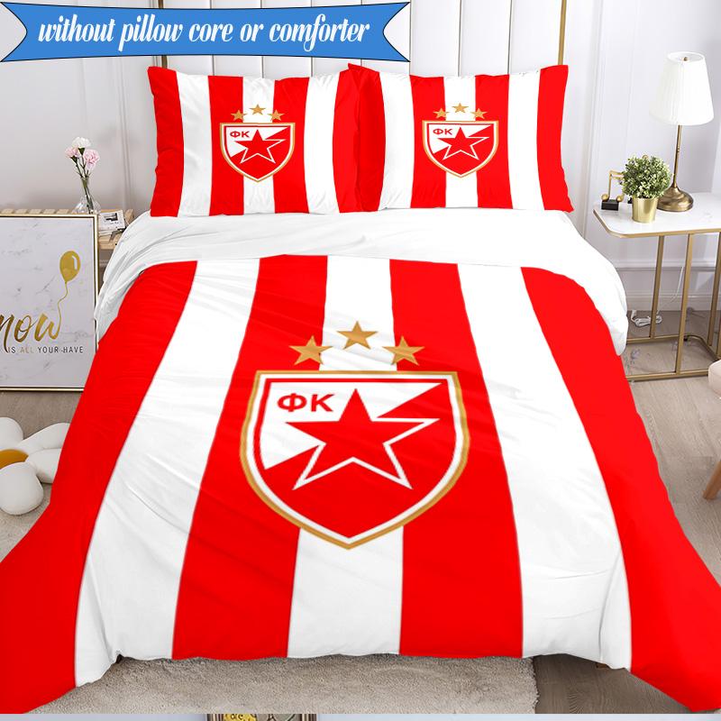 3PCS Crvena Zvezda Bedding Set 2D Printing (Includes 1 Duvet Cover + 2 Pillowcases Coreless), Bedroom decor,Fan Gift