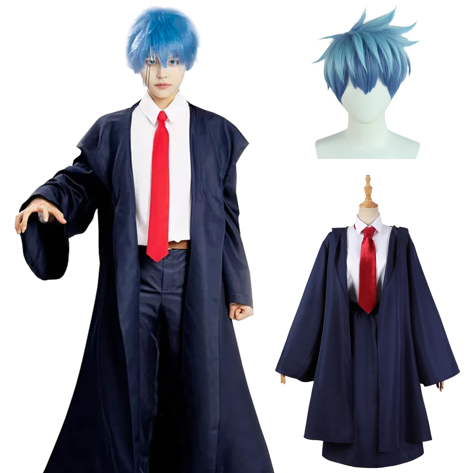 

Лэнс Краун Косплей Гравитационная Магия Mashle Косплей Полный Взрослый Костюм для Школьного Фестиваля Парик Крауна [Отличное Качество] Парик, Костюм, Набор, Костюм, (Копье