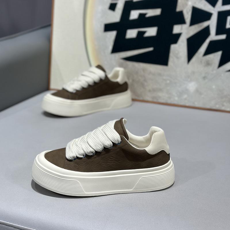 

Autumn section low-top leather surface comfortable casual soft-soled lace-up shoes tt 38 коричневый