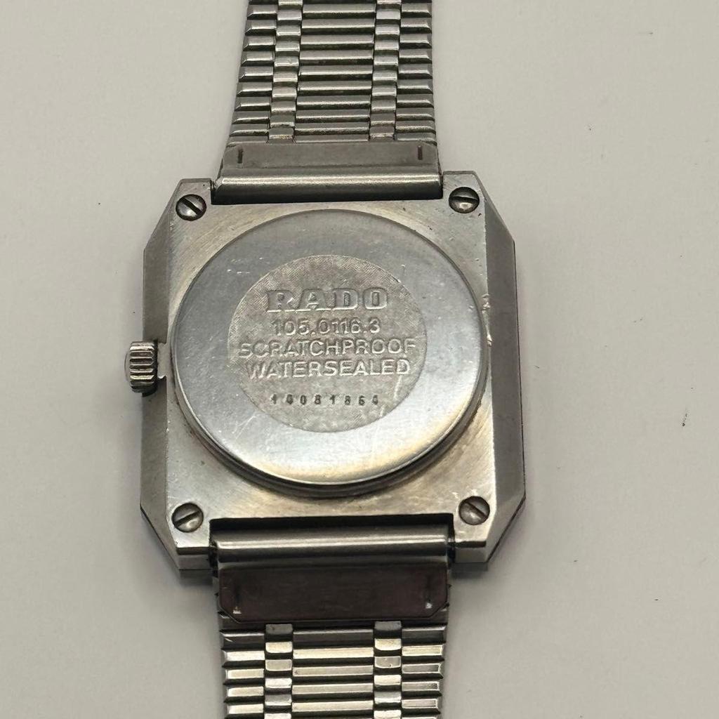 Used [Battery Replaced] Working Item RADO Watch Men's Date Quartz Silver Black