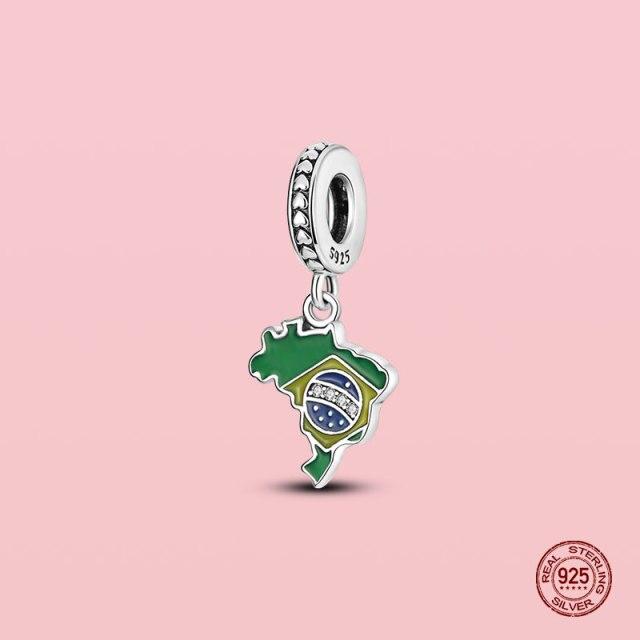 Pendentif en argent sterling 925 avec perles pour bracelet et collier Panjia originaux, bijoux pour femmes