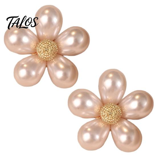 Alloy Brooch Pin 2Pcs Faux Pearl Flower Brooch, Retro Floral Anti-Exposure Neckline Pin, Decorative Women Jewelry Accessories for Suit Dress