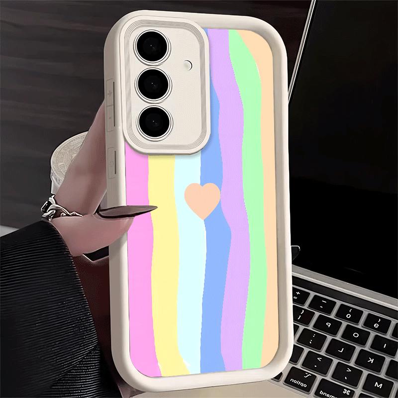 Phone Case for Samsung Galaxy A17 A16 A15 A14 A13 Rainbow Gradient Love Desgin A56 A36 A26 A55 A35 A25 A54 A34 A24 A53 A33 A23 A
