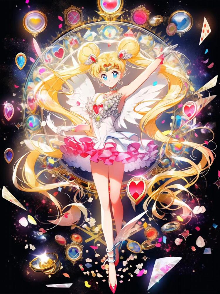 

DIY Алмазная картина Новое поступление Набор Аниме Девушка Картина Мозаика Полная Алмазная Вышивка Стразами Вышивка Крестом Домашнее Искусство Декор Full Round 20x30CM