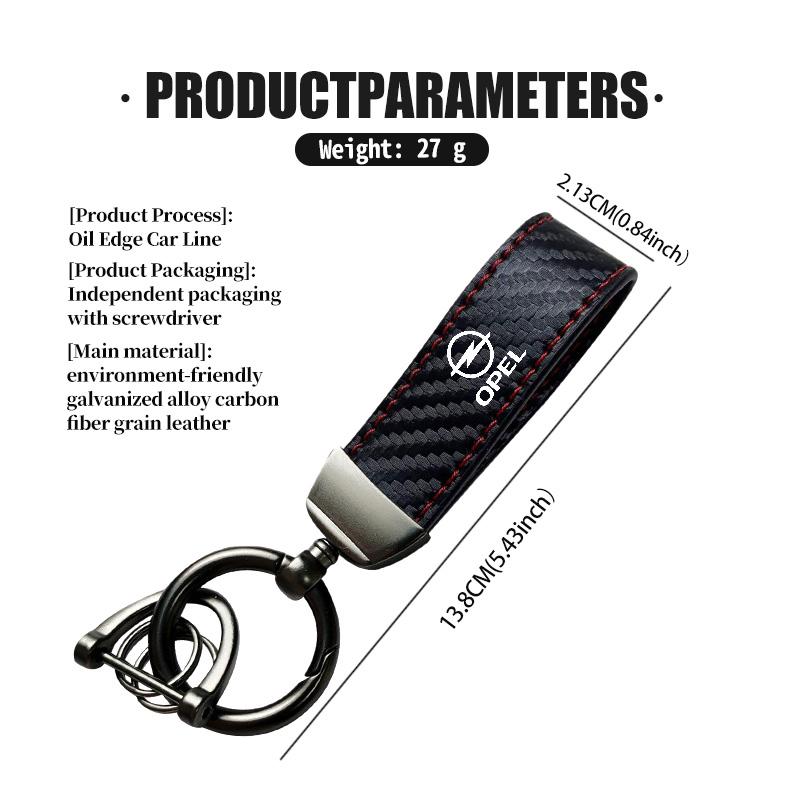 Car Keychain Logo Carbon Fiber Leather Emblem Key Chain Accessories For Opel Meriva Mokka Grandland Vectra Zafira Vivaro Antara
