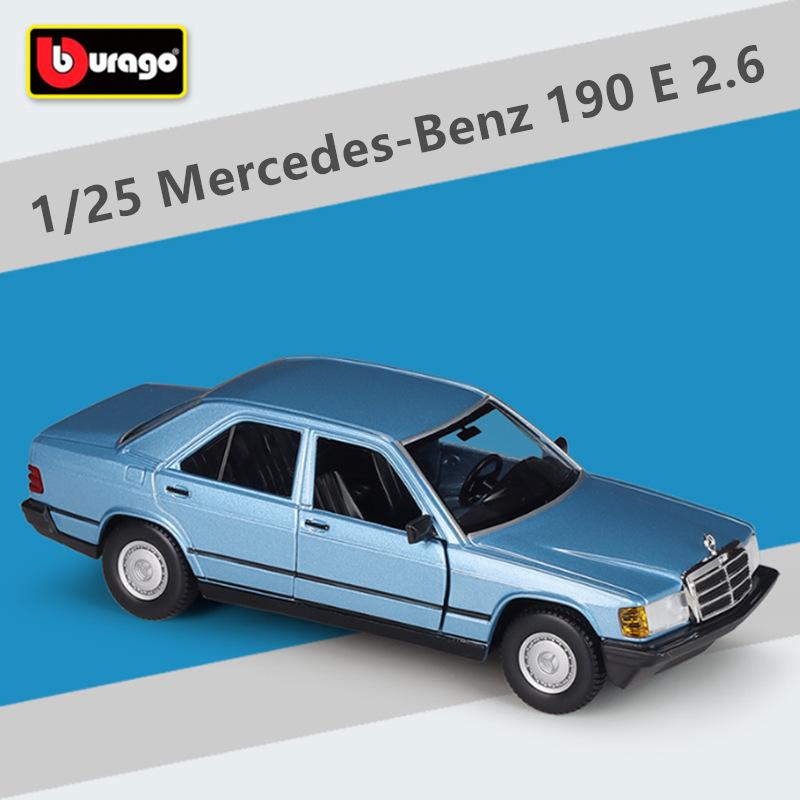 Bburago 1:24 Mercedes-Benz 190 E 2.6 Alloy Classic Car Model Diecast Metal Retro Old Car Vehicles Model Simulation Kids Toy Gift