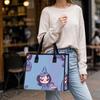 Cute Witch Pattern Tote Bag Casual Large Capacity Portable Shopping Handbag for Daily Use