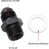 Aluminum 6AN Male Flare to 9/16-24 Male Carb Carburetor Fuel Inlet Fitting Adapter Black