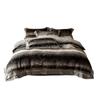 Thickened Rabbit Fleece Four-Piece Set, Warm Milk Fleece Bed Sheet Quilt Cover, Fleece Bedding, Coral Fleece Quilt Cover