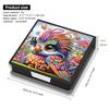 Leather Animals Gem Painting Memo Pad Holder Mosaic Kit Pattern Diamond Art Note Box with 160 Sheets of Paper for DIY Art Craft