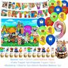 Steal N Catch The Brainrot Birthday Party Decorations Number Balloon Cake Topper Popular Game Background Party Supplies Kid Gift