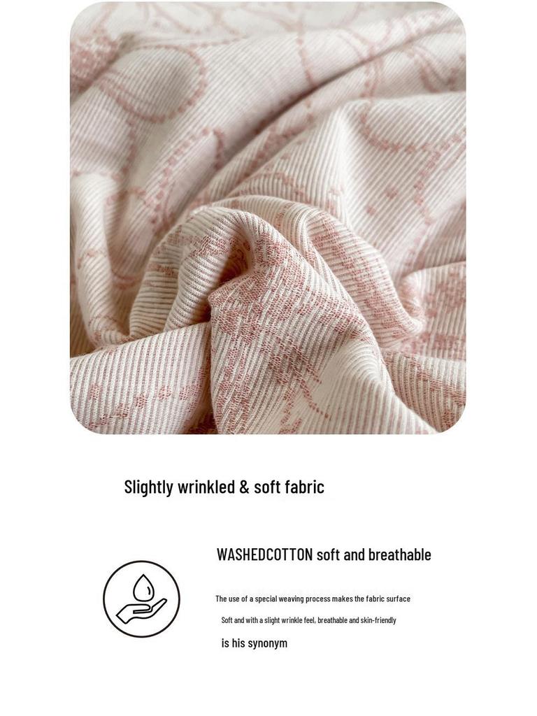 Pure Cotton Three-Layer Gauze Jacquard Summer Quilt Set - Cooling & Comfortable