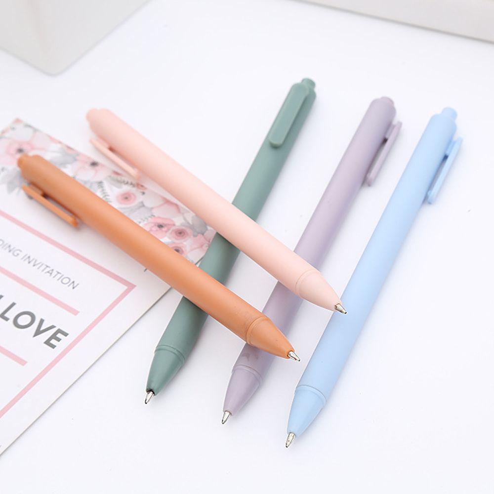 Funny Pens Push Gel Pen Office Gift 0.5mm Fine Sign Pen Black Ink Pens Macaron Pens Manual Gel Pens