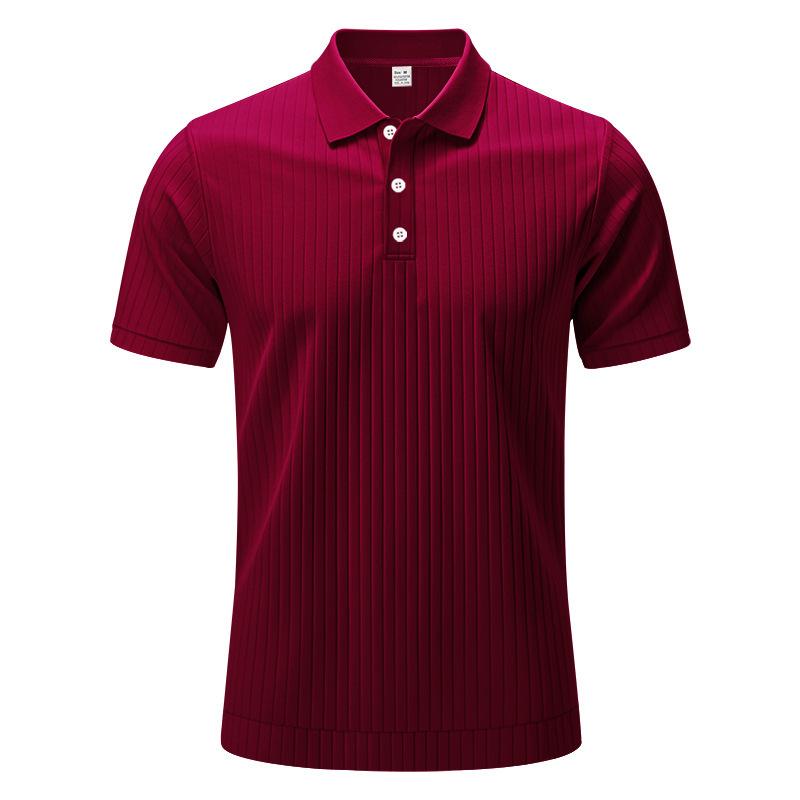 New Versatile Pure Cotton Sports Fitness Men'S Twill Polo Shirt, Business Casual Men'S Solid Color Short Sleeved T-Shirt
