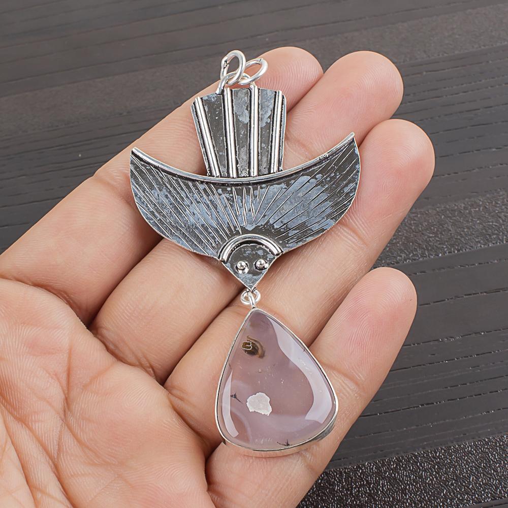 

Natural Vein Agate Gemstone 925 Sterling Silver Jewelry Designer Pendant 2.98 AJP-2059