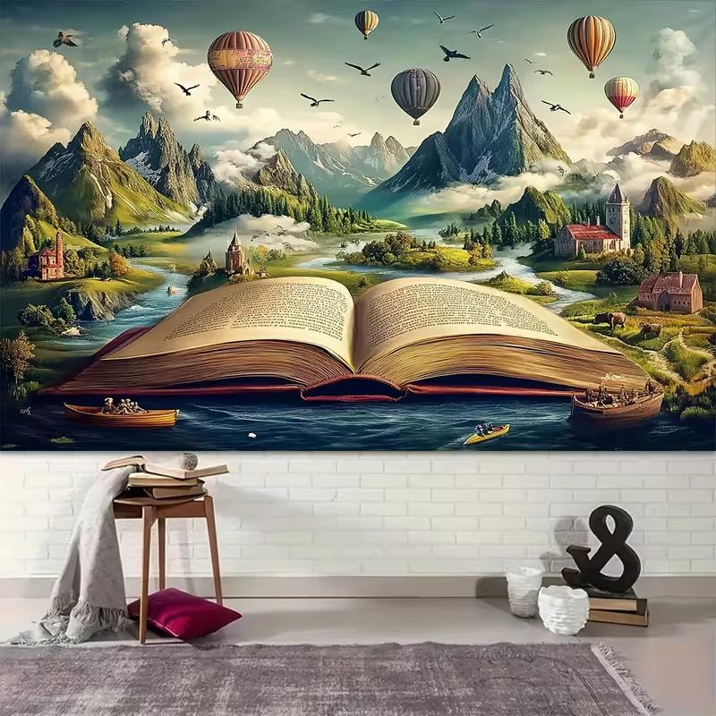 2D Magical Storybook Backdrop Mountain Landscape Photography Background