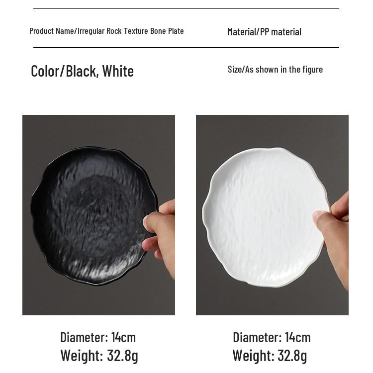 Creative Irregular Rock Texture Cake and Sushi Plate