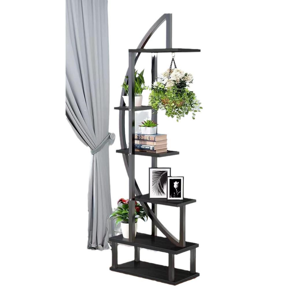 Half-Moon Multi-Layer Indoor Flower Stand for Living Room and Balcony