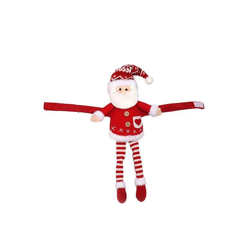 New Christmas Decorative Knitted Fabric Long Leg Santa Claus Window Curtain Tieback Home Decoration