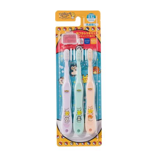 [Pokemon] Pokemon Center PokemonSmile Snorlax Toothbrush 3-Piece Set - Official Kids Oral Care