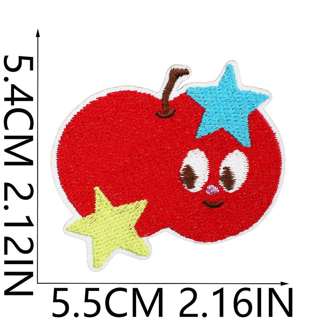 Cartoon Apple Embroidery Cloth Sticker Apple Cake Patch Sticker Children'S Clothes Decoration Stars Apple Embroidery Stamp Boy