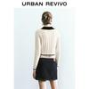 UR Women's Retro Color-Block Bow-Knot Long-Sleeve Knit Top
