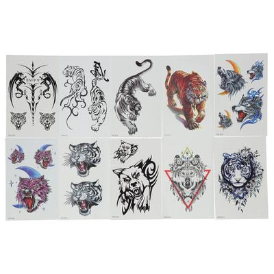 10 pièces Autocollants Tatouages Temporaires Imperméables Longue Durée Ensemble d'Autocollants Tatouages Faux