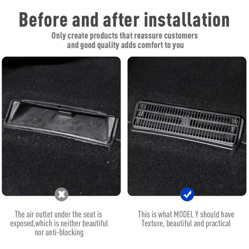 2pcs/set For Tesla Model Y Model 3 Air Outlet Cover For Tesla Car ModelY Under Seat Vent Outlet Dust Cover Car Styling Interior Accessories