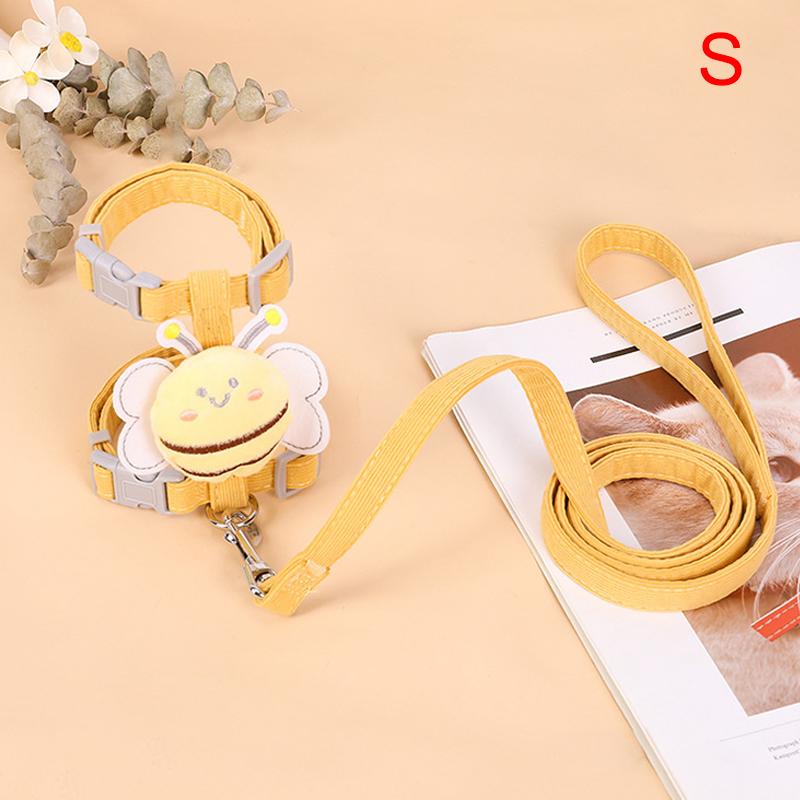 Cat Harness & Leash Set, Cats Escape Proof - Cute Bee Plaid Lightweight Soft Petsafe Harness