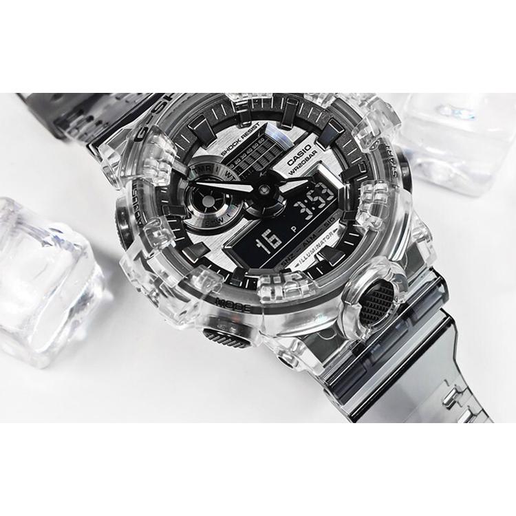 CASIO See Thru Ice Tough 1.0 Quartz Movement Resin Strap Watch Men's Watches Gray Dial GA-700SK-1APRS