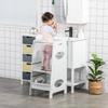Kids Step Stool Toddler Kitchen Stool with Adjustable Standing Platform, Grey