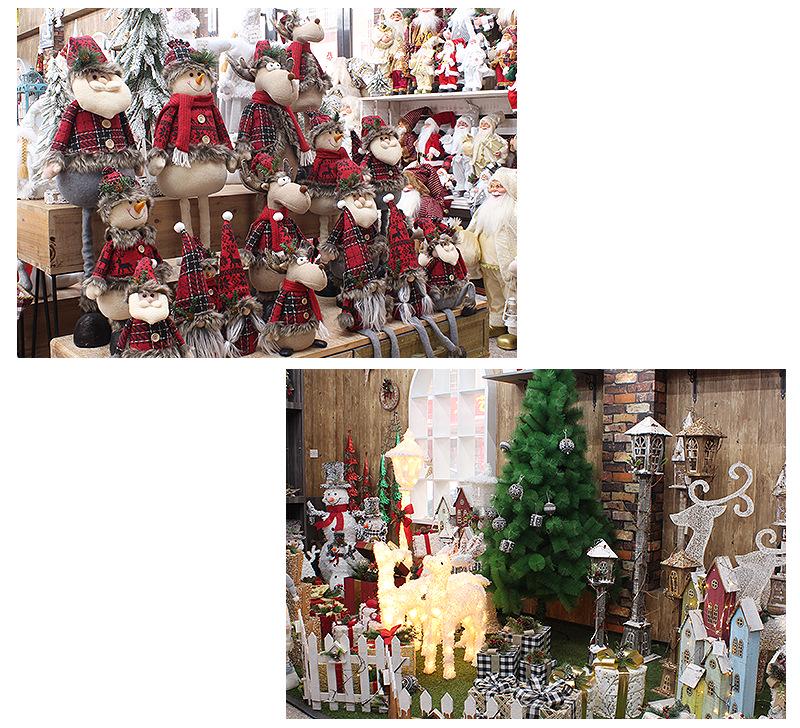 Blue Telescopic Snowman Plush Doll Christmas Decoration