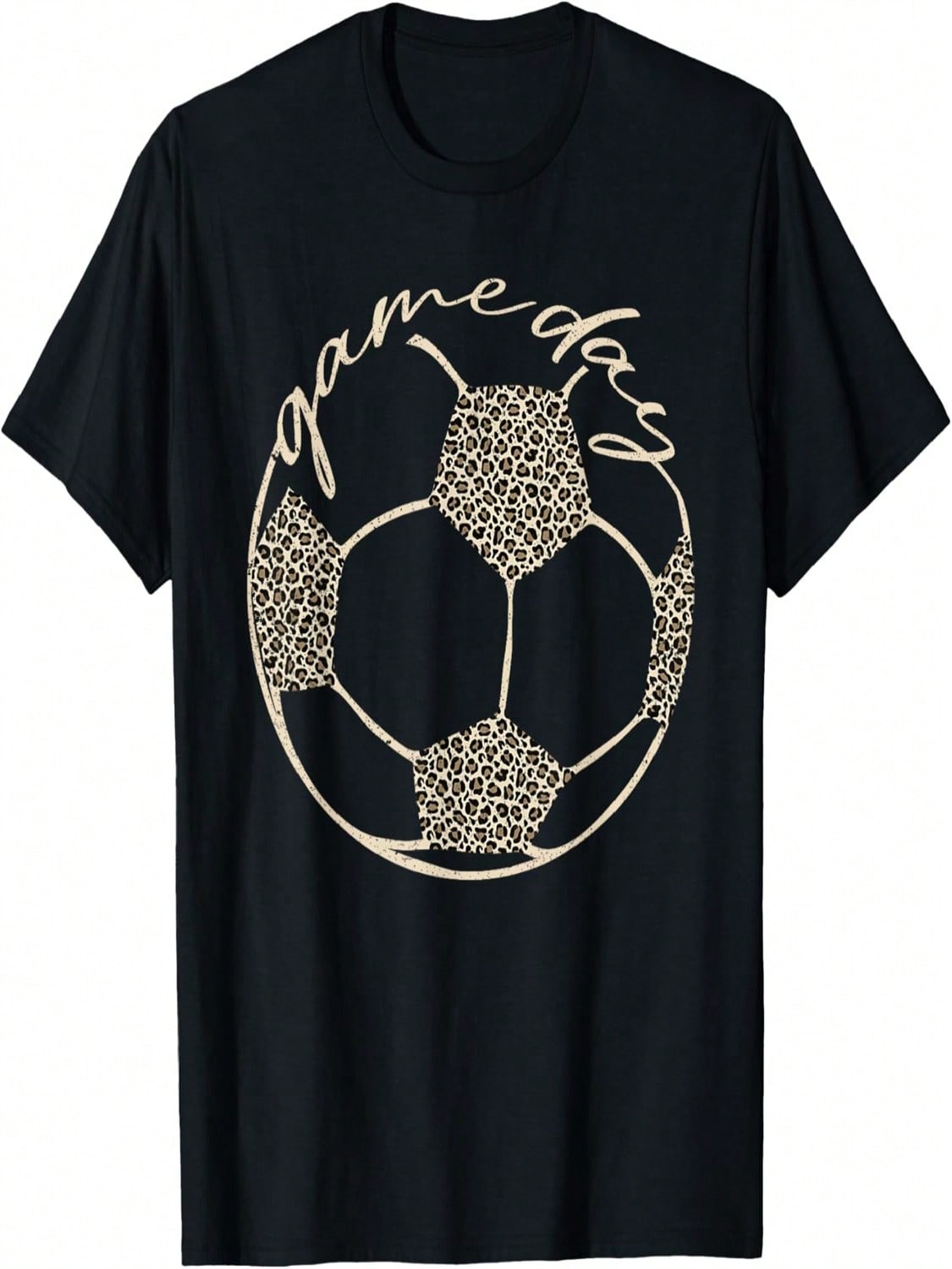 Soccer Game Day Women Leopard Cheetah Print Soccer Fan T-Shirt S разноцветный