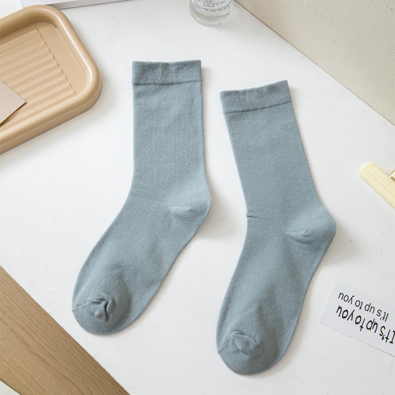 Solid Color Confinement Socks, Medium Socks, Pure Cotton Socks, Summer Thin Candy-Colored Spring And Autumn Stockings, Socks