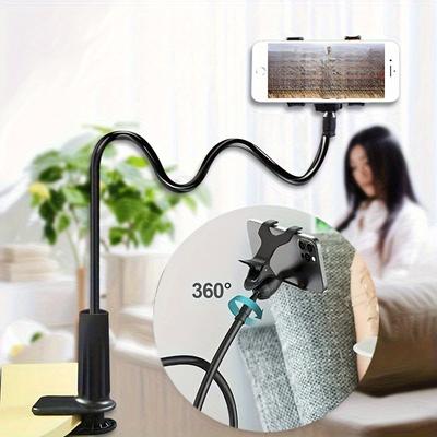 Mobile Phone Lazy Person Stand Bedside TV Live Broadcast Tablet Computer Double Clamp Spiral Base Desktop Phone Stand