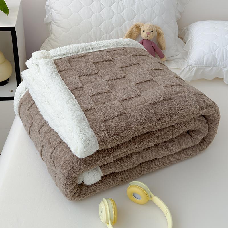 Coperta Plaid in Pile Soffice Inverno Coperte Ispessite Copripiumino Double Face Copridivano Letto Morbido Caldo Plaid Copriletto Camera da Letto