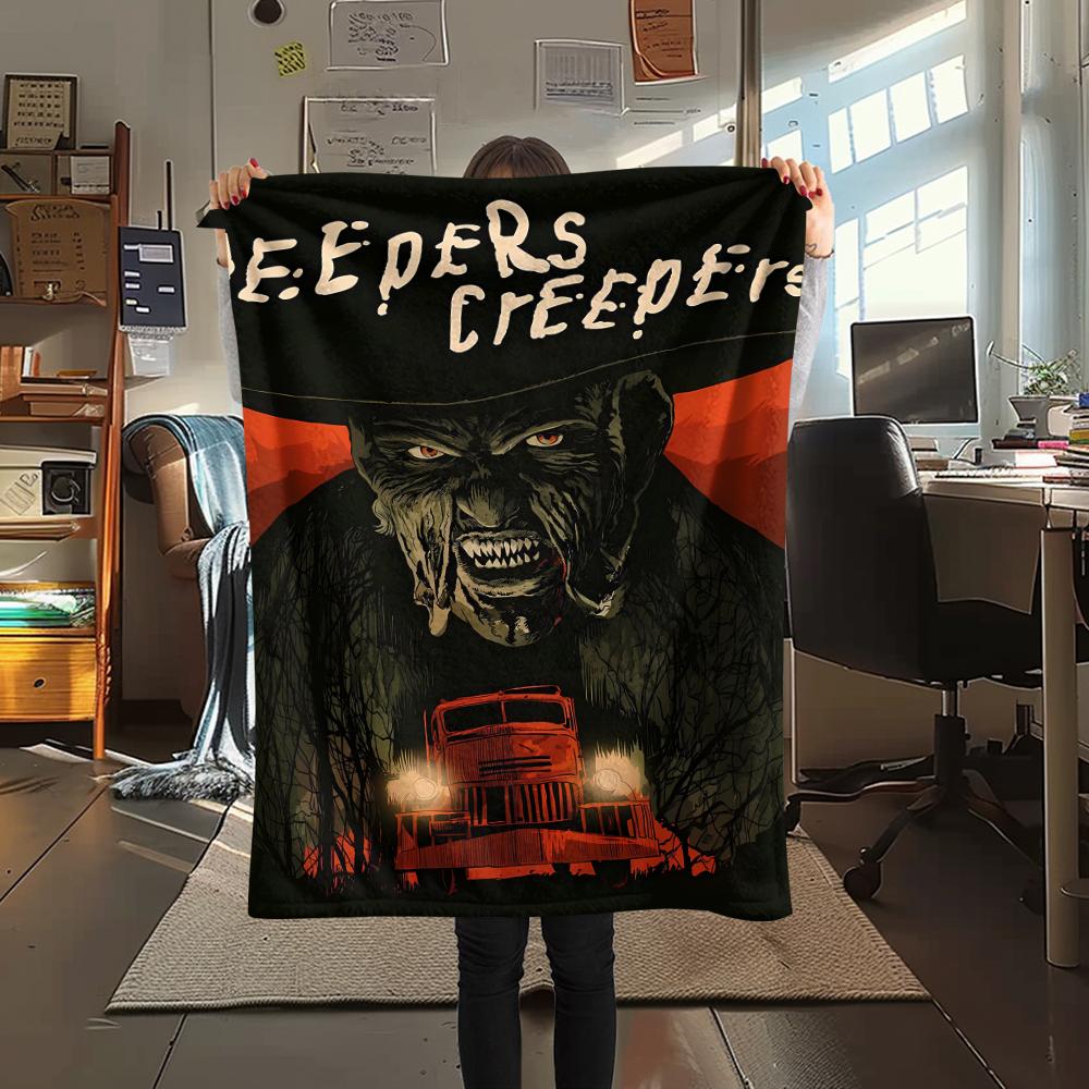 Horrorfilm-Print Flanelldecke, Hohe Qualität, Bequem für alle Jahreszeiten, Heimdekoration, Wärme und Komfort, Perfekt für Weihnachtsgeschenke