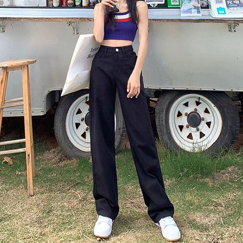 Dámské bílé džíny hruškovitého tvaru s vysokým pasem a širokými nohavicemi – ideální na jaro, léto a podzim