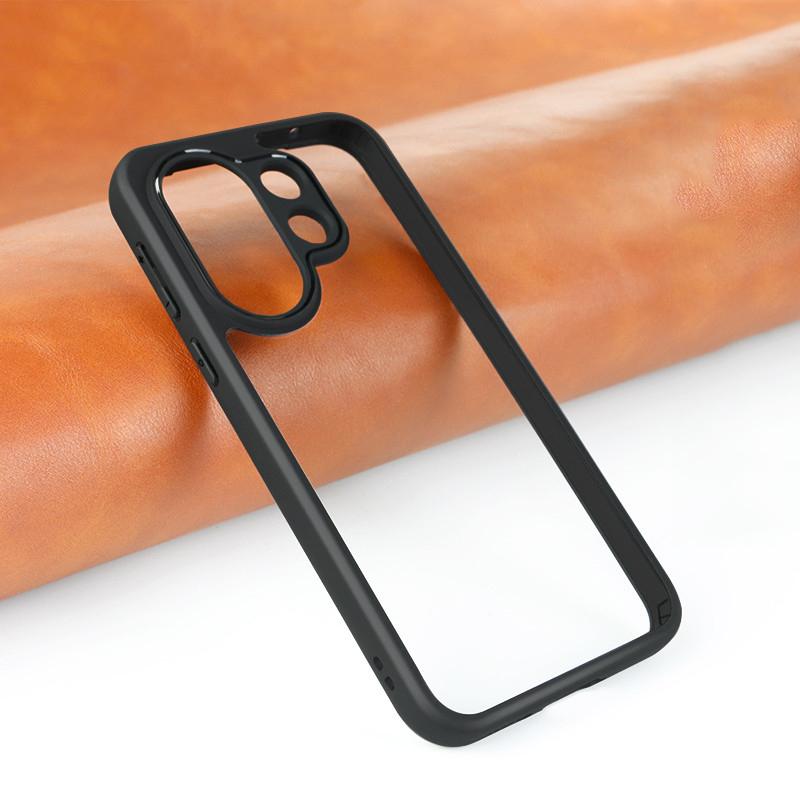 

For ViVo X200 FE Case ViVo X200 FE S30 Pro Mini Cover TPU Frame Plastic Bumper Protective Phone Cases ViVo S30 Pro Mini Funda vivo S30 Pro mini чёрный