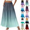 Women's Casual High Waist Drawstring A-line Skirt Color Skirt With Pockets
