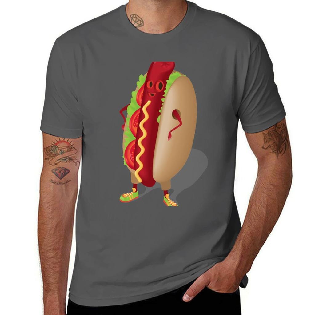 Happy Hotdog Tshirt Sporty Casual Quick Dry Tshirt