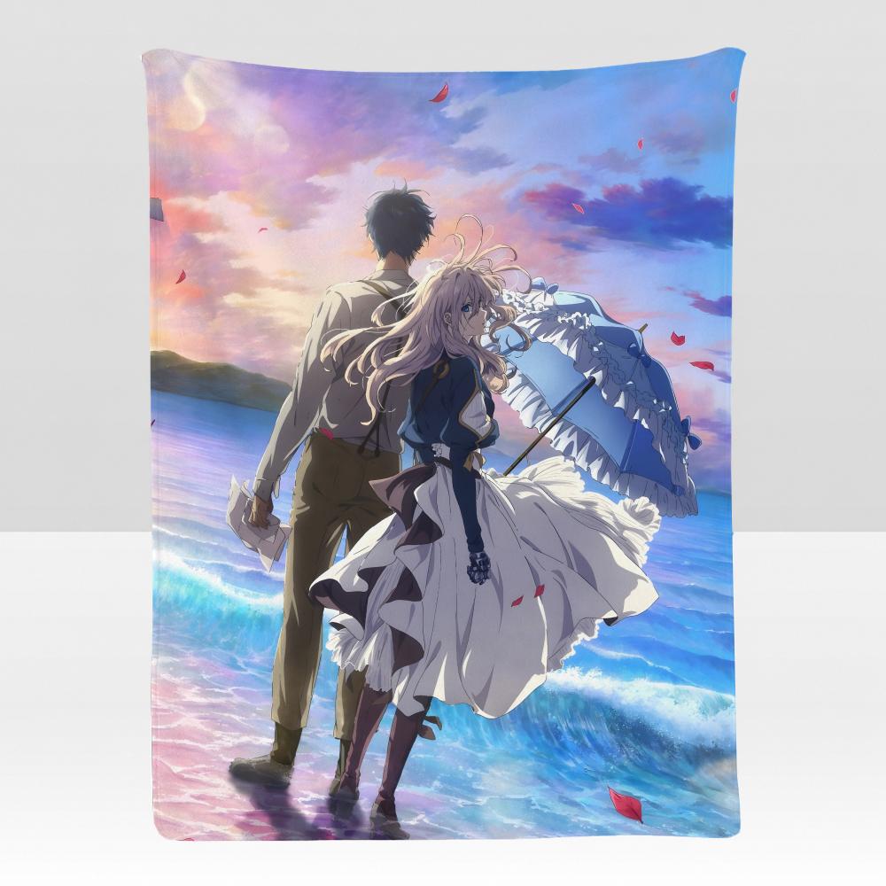 Anime VViolet EEvergarden Throw Soft Flannel Blanket for Bed Bedroom Sofa Picnic Throw Skinfriendly Breathable Gift Cover