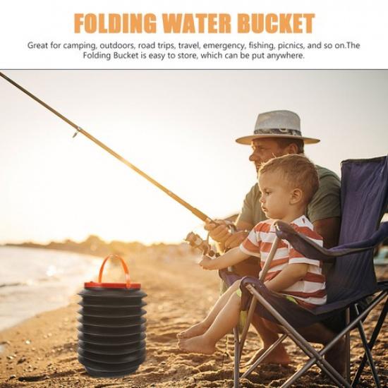 Car Wash Bucket with Lid Collapsible Water Multiuse Foldable Pail