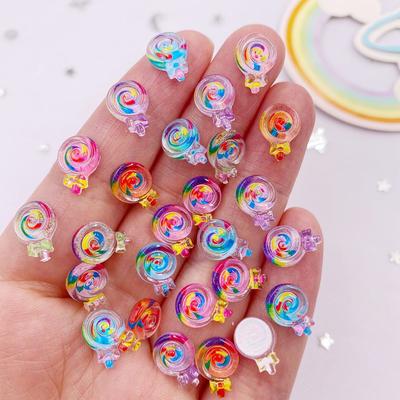 50ks Pryskyřice Barevné Mini roztomilé křišťálové lízátko Art Nail Flatback kamínková nášivka DIY Wedding Scrapbook Decor Crafts