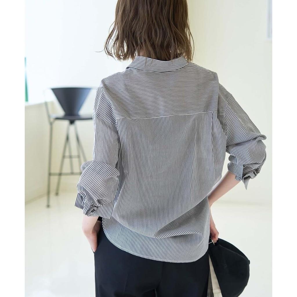 ROPE PICNIC Silk Blend Blue Can Be Used As a Sweater Women's Shirt, (44),